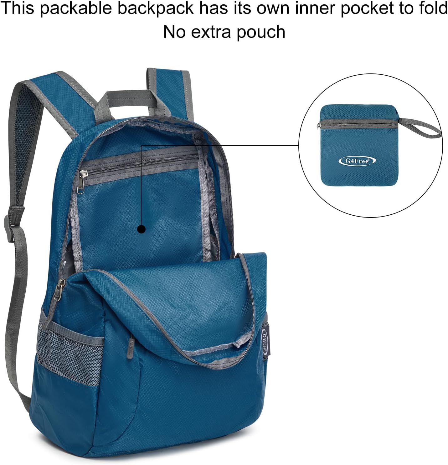 G4Free 20L Lightweight Packable Backpack Travel Hiking Daypack Foldable Backpack for Men Women