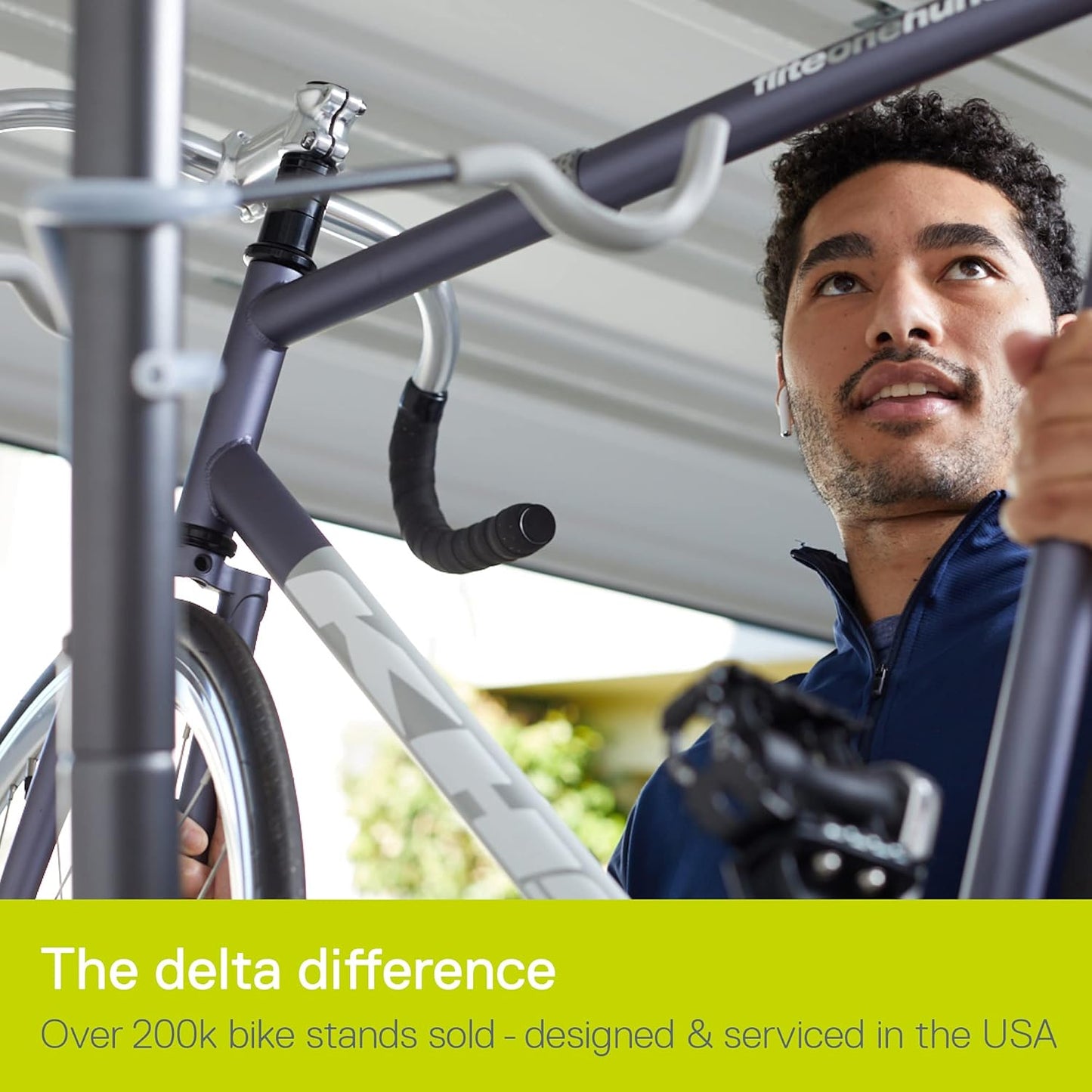 Delta Cycle Michelangelo 2 Bike Storage Rack - Gravity Fully Adjustable Bike Rack Garage For Road, MTB, and Hybrid Bicycles - Vertical Bike Rack Holds Up To 80 lbs