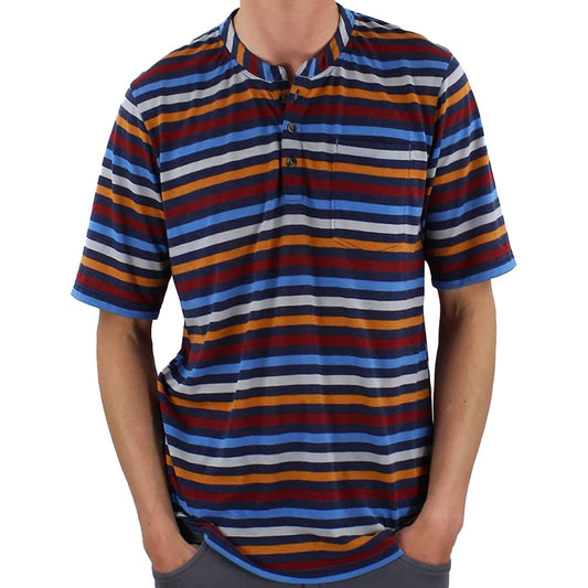 Club Ride Apparel Rambler Technical Henley Biking Shirt - Men's Short Sleeve Cycling Jersey - Mood Indigo - Small