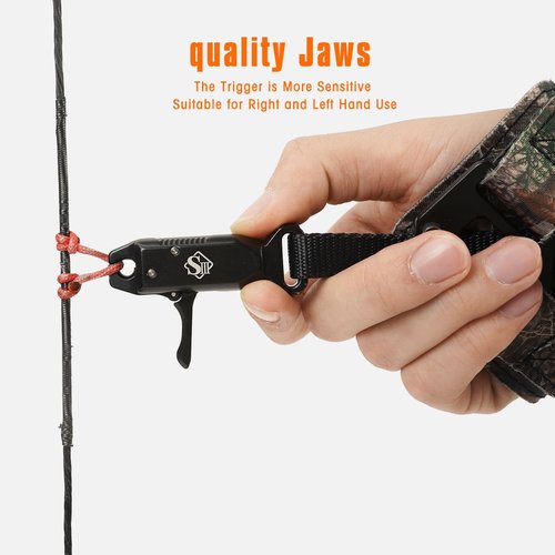 LWANO Archery Compound Bow Release Aids Trigger 360° Adjustable Wristband Release Aids for Adults Youth Kids Hunting Shooting Accessories (Camouflage)