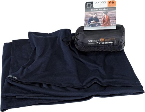 Merino Wool & Silk Travel Blanket - Cozy Lightweight Design - Graphite Grey