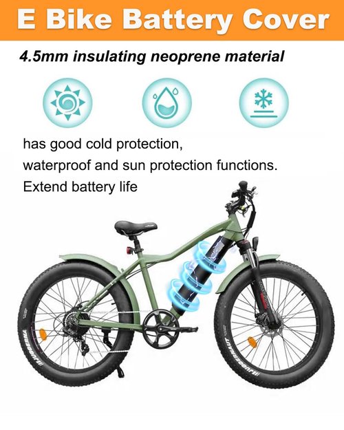 CBHCARCAR EBike Battery Cover, (11.8-15.8in circumference) Reflective Battery Protective E-Bike at Night, Bicycle Thermal Cover Waterproof Dustproof Bag