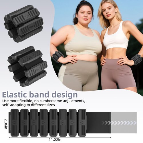 Pilates Wrist & Ankle Weights for Women, Wearable Wrist & Leg Weights Set of 2(1Lbs Each) Adjustable Ankle Weights for Walking, Yoga, Dance, Pilates, Pool Exercises and Gym(Black)
