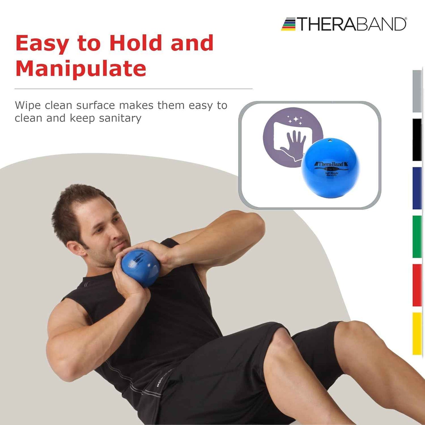 THERABAND Soft Weighted Balls Set for Baseball & Softball - 4.5" Isotonic Training for Shoulder Strength & Rotator Cuff