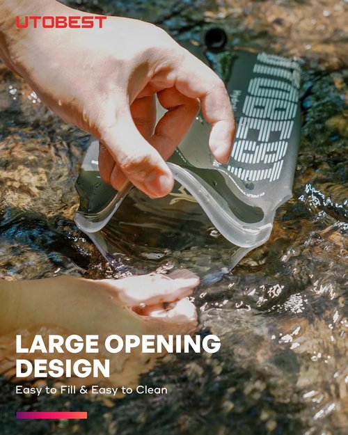 UTOBEST Hydration Bladder 1.5 L 2L 3L,TPU Water Bladder,Water Bladder for Hiking Backpack,BPA Free,Wide Opening,Leak-Proof,Water Reservoir for Hiking Cycling Camping Running