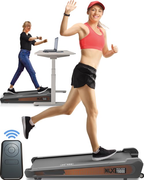NLX Y8000 Treadmill - Under-Desk Treadmill Perfect for Home or Office Use, Walking or Running Treadmill with Adjustable Incline, 260 lbs Max User Capacity - by NLX Brand