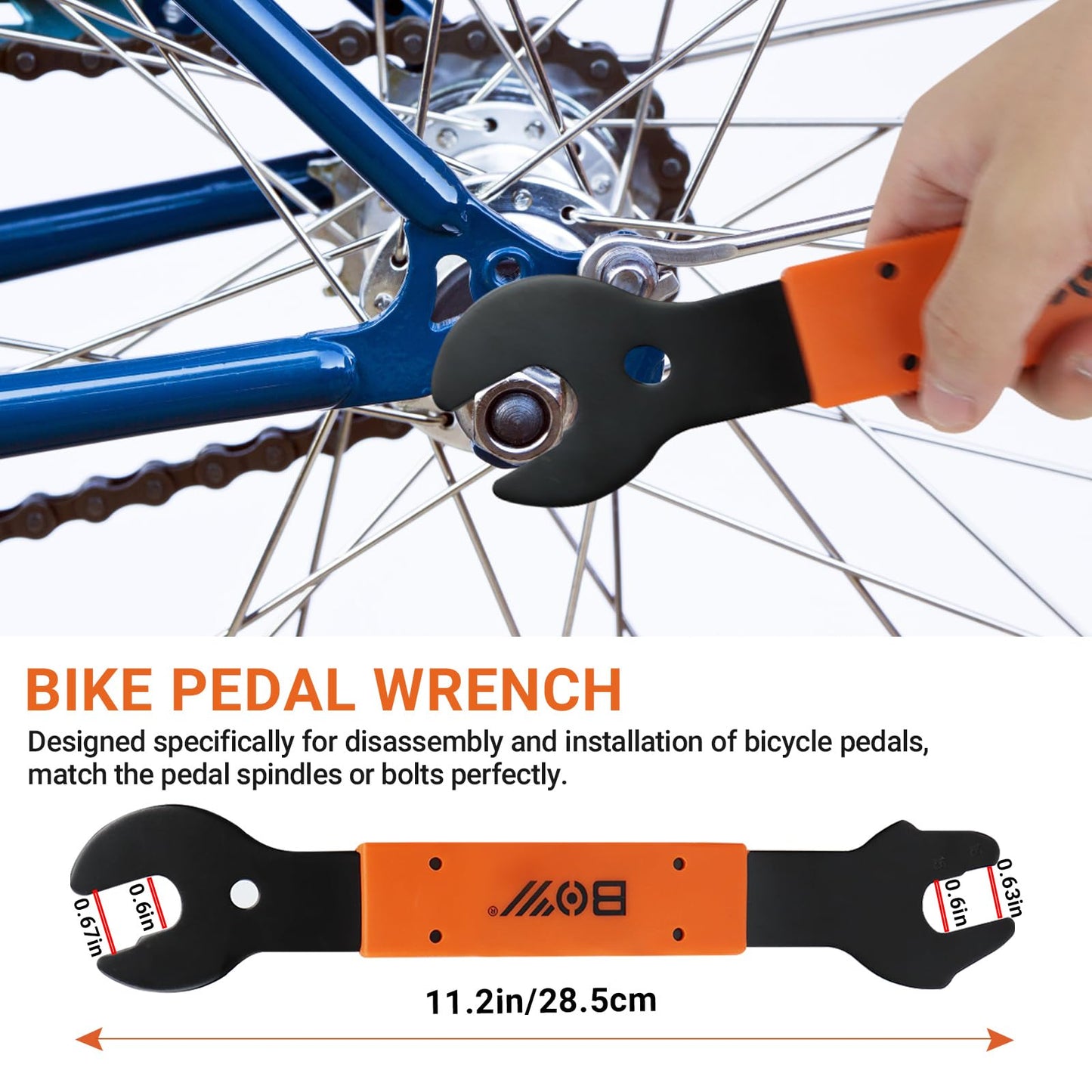 FOUUAAOOU Bike Tools Kit, Has 3 in 1 Bike Cassette Removal Tool, Bike Pedal Wrench, Bicycle Crank Removal Tool, Bottom Bracket Remover and Rotor Lockring Removal Tool, Bike Repair Tool Set