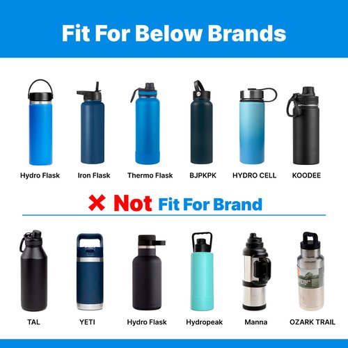 Straw Lid for Hydroflask, Lids with Straw for Hydroflask 12 16 18 20 32 40 64oz Wide Mouth Water Bottles, Replacement Cap for Hydro Flask (Black)