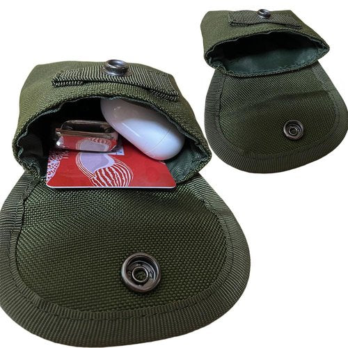 Tactical Key Pouch - Military EDC Pocket Pouch as Keychain Coin Purse Battery Cigarette Case Mini Tool Organizer ID Card Holder Waist Case Earphone Pack (Black-1pc)