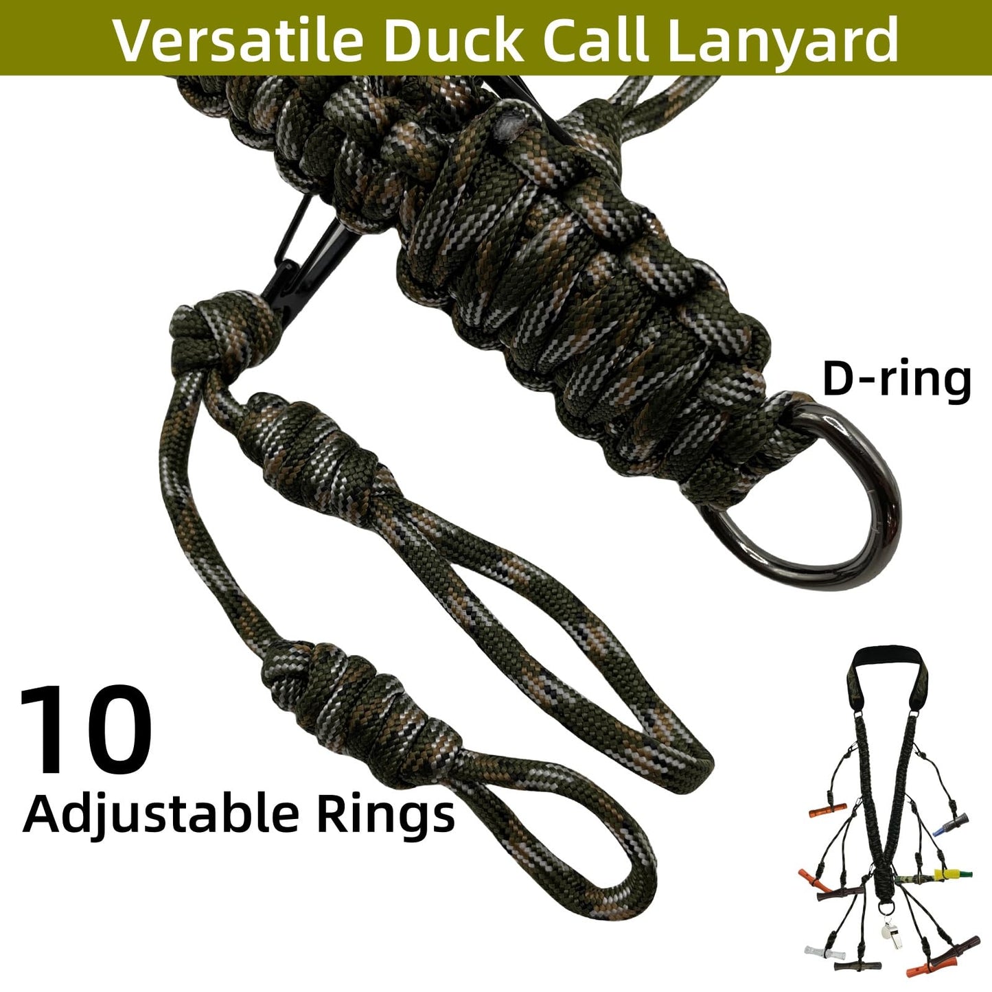 JBUJBU Duck Call Lanyard - Durable Hunting Lanyard for Duck Calls, Adjustable and Comfortable, Perfect for Hunters