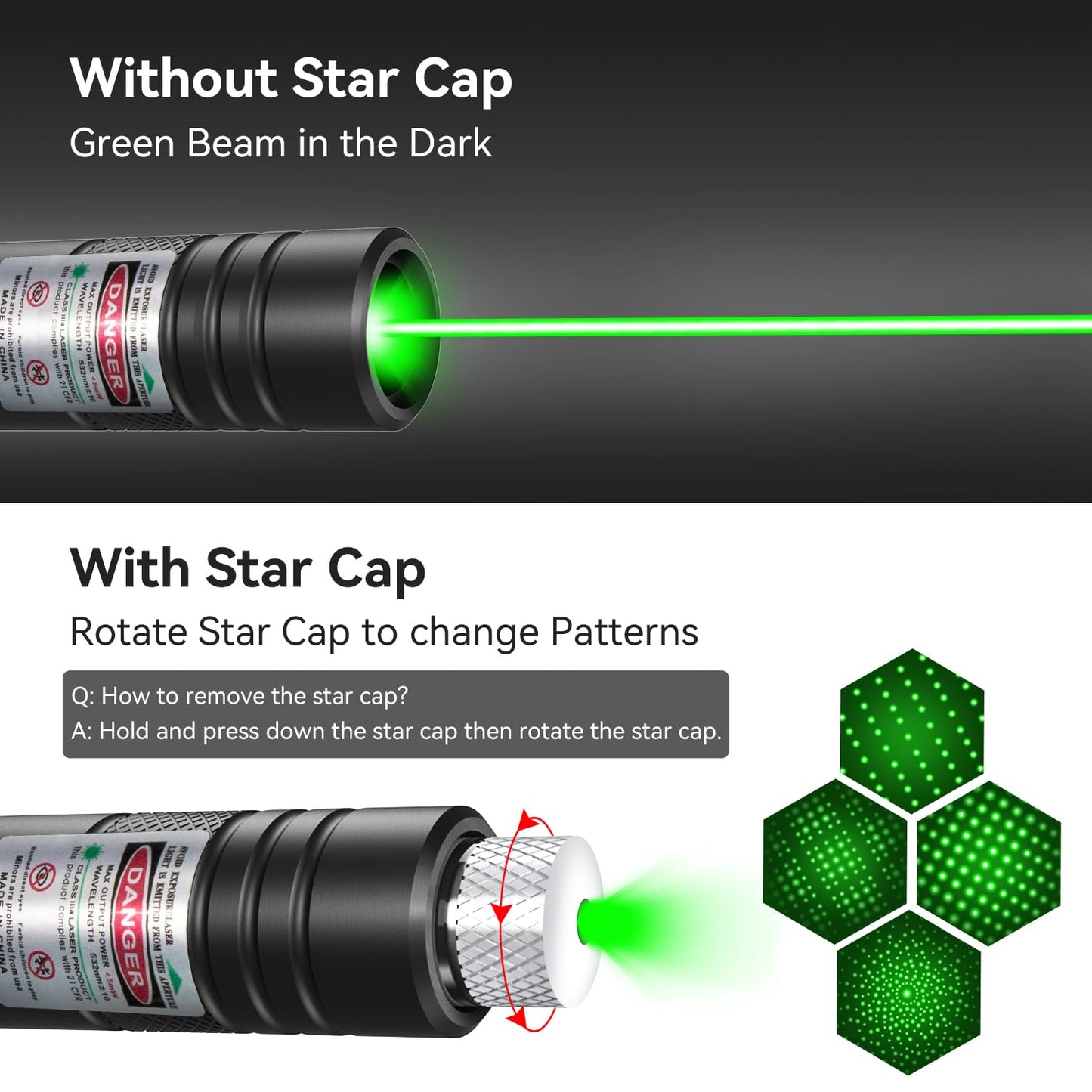 MIPREZT [Professional] Rechargeable Green Line Light Flashlight Long Distance Range for TV/LED/LCD Screens Tactical Flashlights Presentation Office/Outdoors/Astronomic/Construction [001]