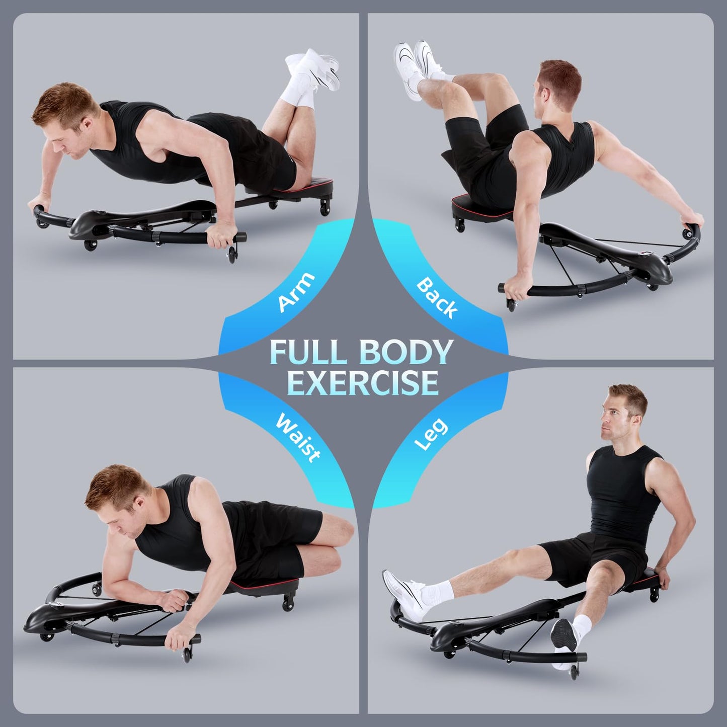 Home Gym, 6-in-1Multi-Functional Exercise Equipment, upper body Strength Training and Full Body Core Workout, Adjustable Ab Trainer Machine, Best Home Workout.(Matte black）