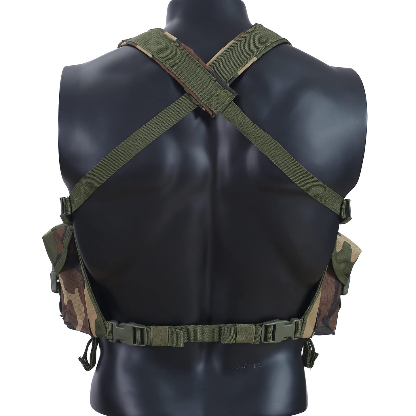 7 Pockets Tactical Chest Rig Vest Adjustable&Detachable Molle Chest Rigs with Mag Pouch X Harness for Men Women (Green)