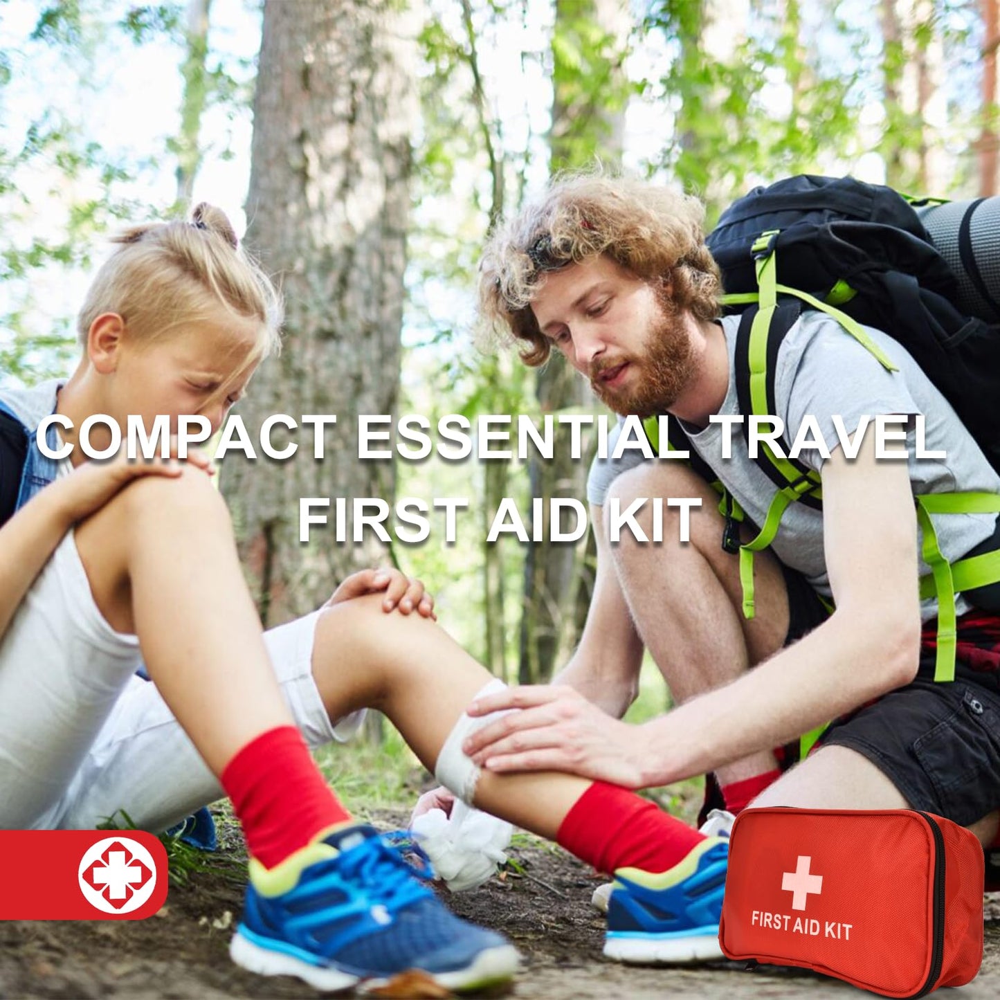 ANDKOK First Aid Kit 184Pcs, Mini First Aid Kit, First Aid Kit Travel for Home, First Aid Kit for Car Basic Outdoor Essentials Survival Kit First Aid Kit for Boat, Car, Office (Small 184Pcs)