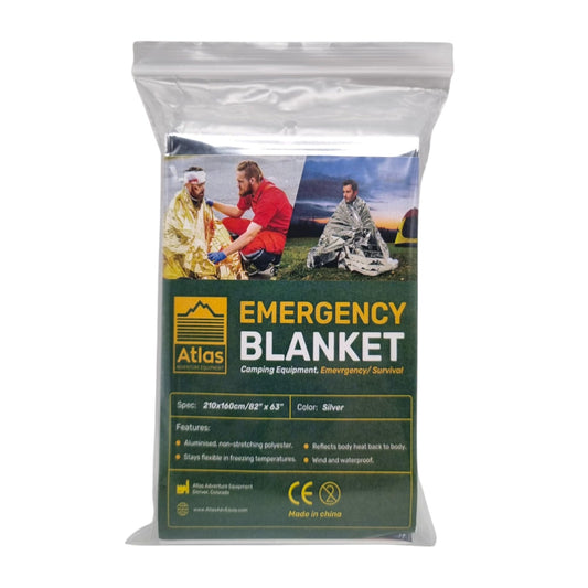 Atlas Adventure Equipment Emergency Survival Blanket, Mylar Thermal Blanket, Gigantic Space Blanket 82" x 63" (1)
