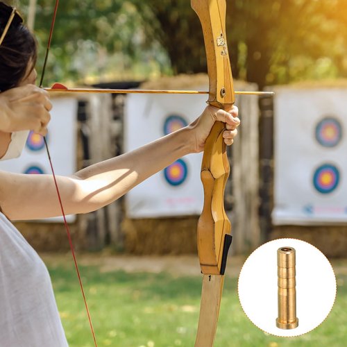 PATIKIL 50 Grain Archery Arrow Brass Insert, 12 Packs Insert Screw Copper Brass Arrow for .244/6.2mm Carbon Arrows