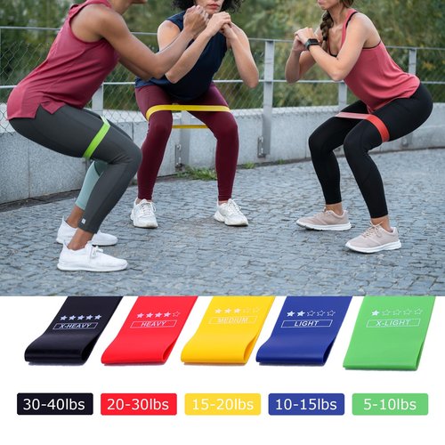 OZFIT Resistance Loop Exercise Bands for Working Out, Women & Men Exercise with Instruction Guide and Carry Bag, for Whole-Body Fitness, Stretching, Physical Therapy, Strength Training