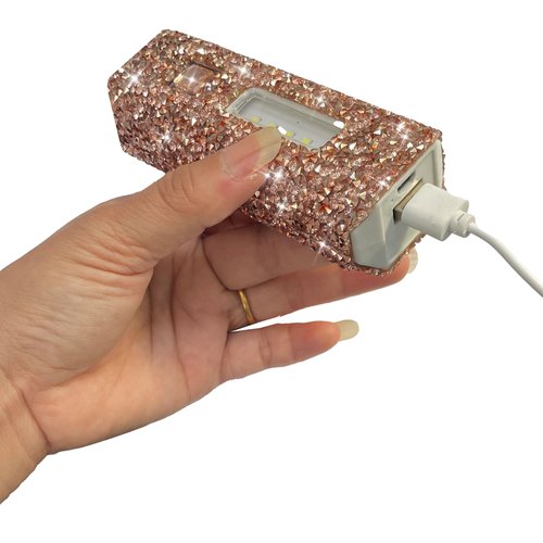 Pink Flashlight for Girls Rechargeable Flashlights Bling Diamond Rhinestone Camping Small Flashlight Camping Essentials for Woman