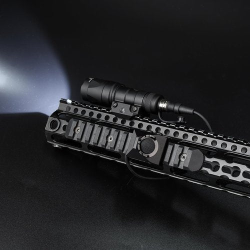 NECARL Remote Pressure Switch, Tactical Flashlight Weapon Light Switch with SF Plug for M300 M600 Scout Light, Aluminium Alloy Switch Fit for 20mm Picatinny Rail (S-BK)