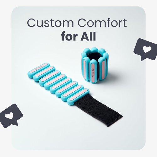 Tedon - Wrist & Ankle Weights - Set of 2 (1LB each), Strength Training, Adjustable Bands for Women & Men for Workouts, Gym, Walking, Dancing, Yoga, Pilates, Aerobics and more (Turquoise)