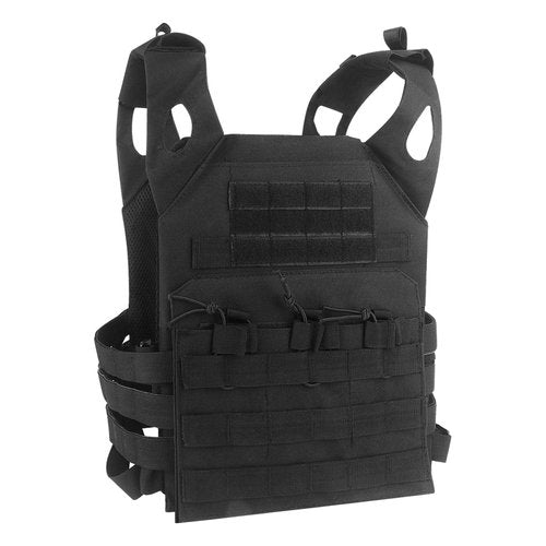 Edaick Tactical Outdoors Vest,Adjustable Security Training Vest Quick Release Lightweight Airsoft Tactical Chest Protector with Detachable EVA Guard for Outdoor Training Hunting Gaming