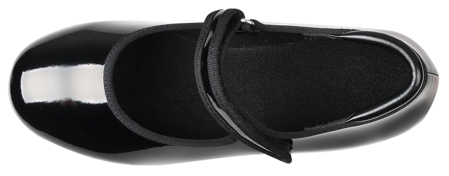 Linodes Patent Easy Strap Tap Shoe for Girls and Boys (Toddler/Little Kid/Big Kid)-Black-9.5M-Toddler