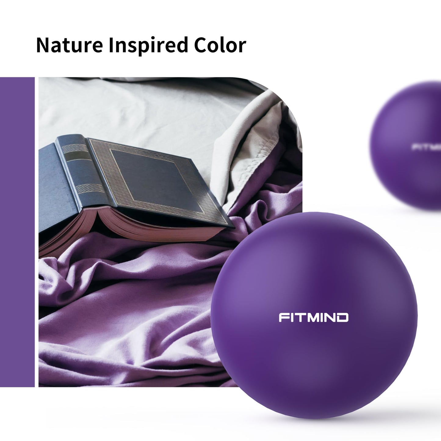 FITMIND Pilates Ball - 10 Inch Core Ball for Yoga, Stability, Fitness, Ab, Core Workout & Physical Therapy - Purple