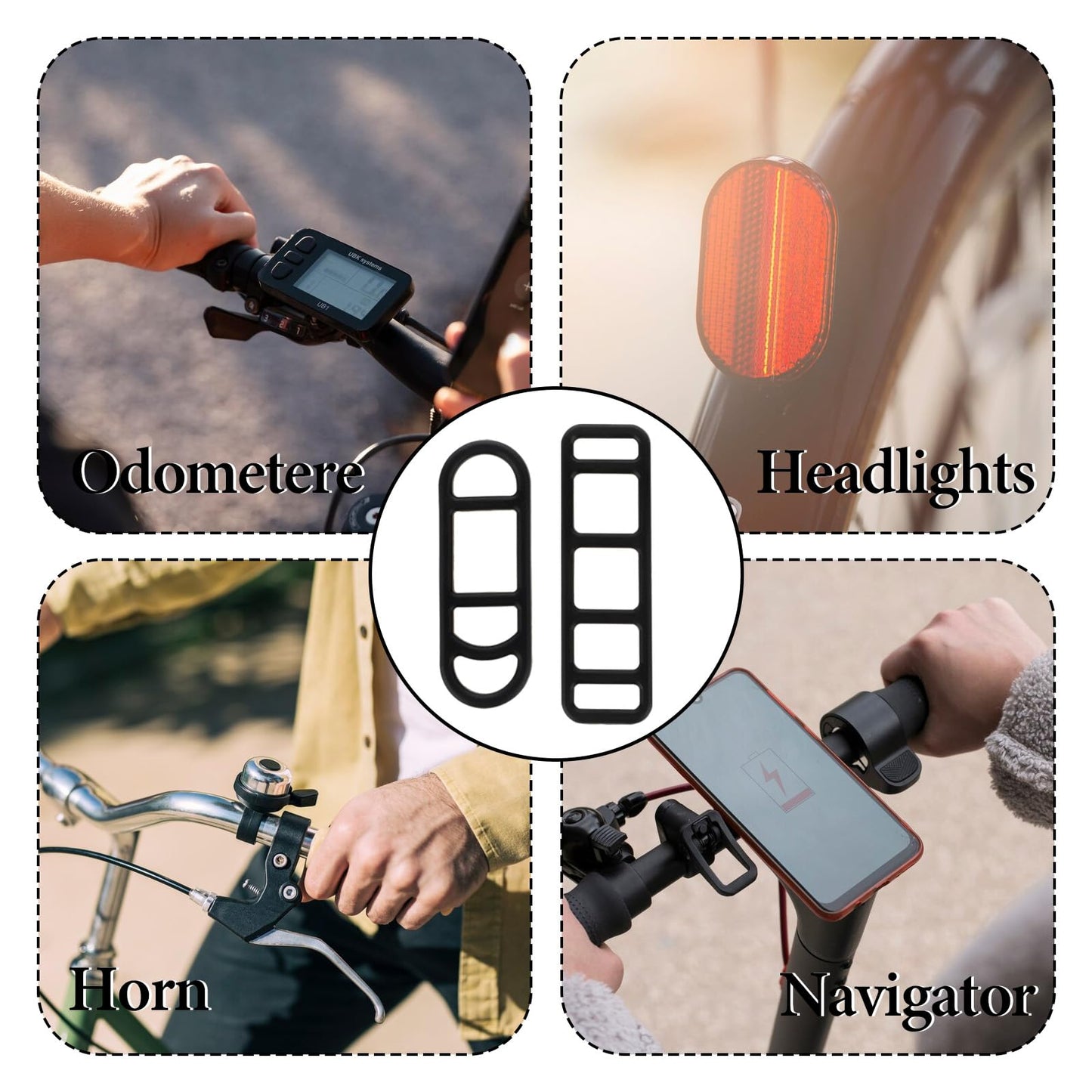 40 Pcs Bicycle Light Silicone Straps Bike Silicone Mount Band Rubber Straps Bike Light Mount Bike Flashlight Mount for Cell Phones Speaker Lights Holder Bicycle Handlebar Bicycle Light Sets(Multisize)