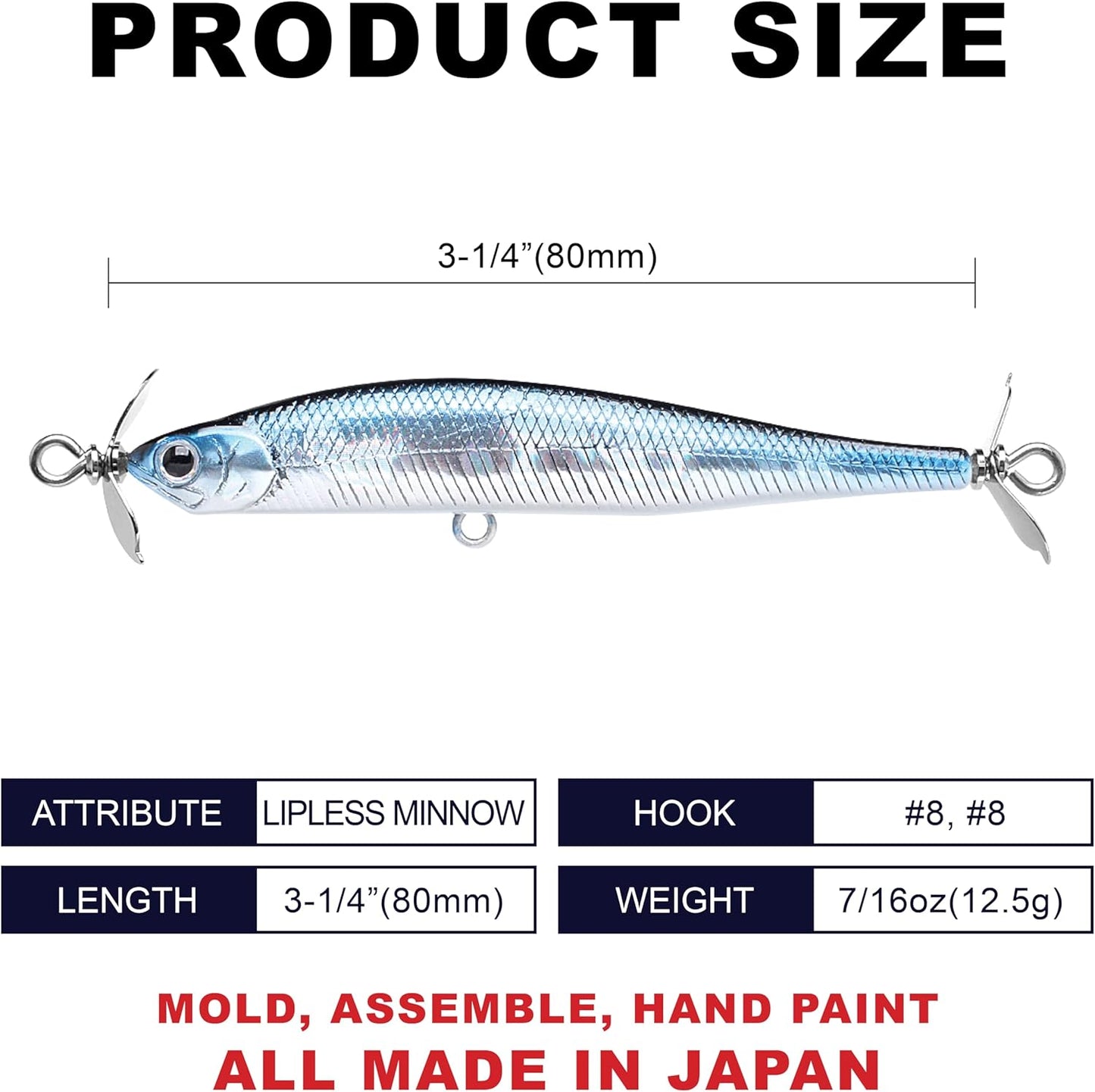 LUCKY CRAFT Screw Pointer 80, Freshwater Bass Fishing Lure, Jerkbait, Smallmouth, Walleye, Sinking, Tournament Winning, Spy Bait, Fishing Gear, Fishing Accessories, Tackle