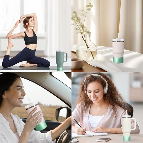 Protective Silicone Boot with Metallic Matte Luster, Compatible with Stanley/Simple Modern 20-40oz Hydro Flask Water Bottle 12-24oz and More Tumblers with 2.8-3in Bottom Anti-Slip Sleeve Cover
