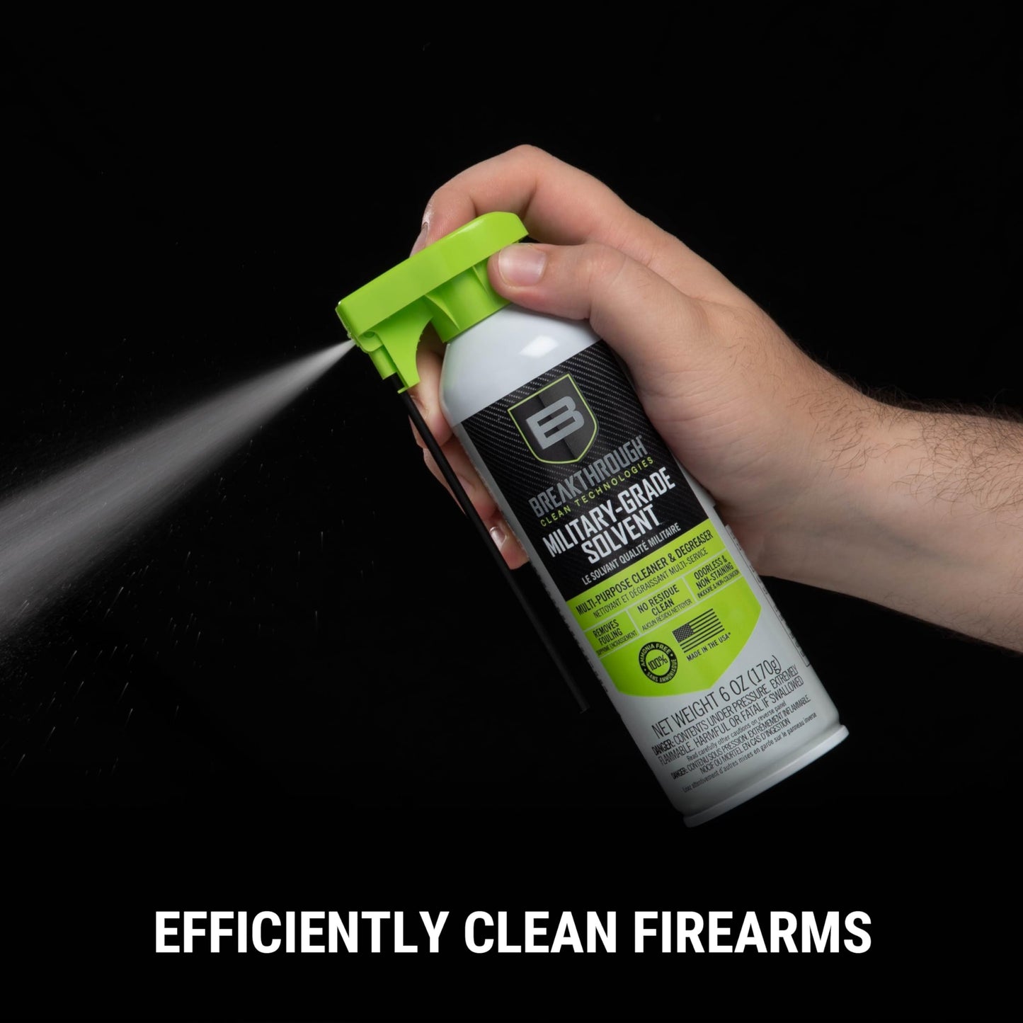 Breakthrough Clean Technologies Military-Grade Gun Spray Cleaning Solvent - Cleaner and Degreaser for Handguns and Riffles and More