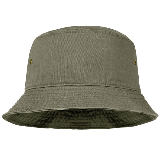 Falari Men Women Unisex Cotton Bucket Hat 100% Cotton Packable for Travel Fishing Hunting Summer Camp (Small/Medium, Olive)