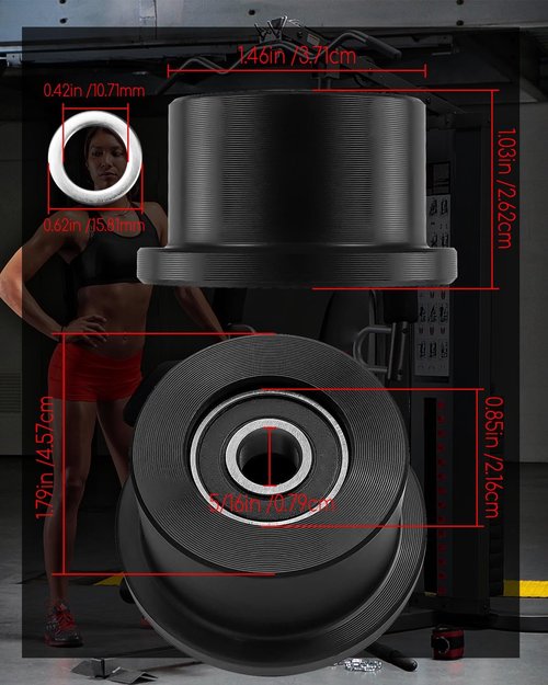Upgrade Gym Replacement Wheel Rollers Fit for Total Gym 1000 1100 1400 1500 1600 1700 1800 1900/Achiever/Force/Gold/FIT Max/Platinum/Pro/Supra/Supreme/Ultima/Ultra/X-Force/XLi, 4Pcs