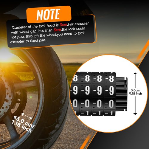 HiiPeak Bike Lock, 5-Digit Resettable Combination, Heavy Duty Bicycle Chain Lock, High-Security Cycling Locks Anti-Theft Lock Chain for Bike Motorcycle, Gate, Fence, Grill (940mm x 7mm)