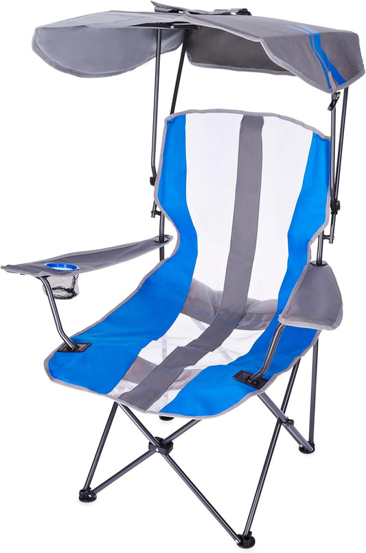 Kelsyus Original Foldable Canopy Chair for Camping, Tailgates, and Outdoor Events, Grey/Red