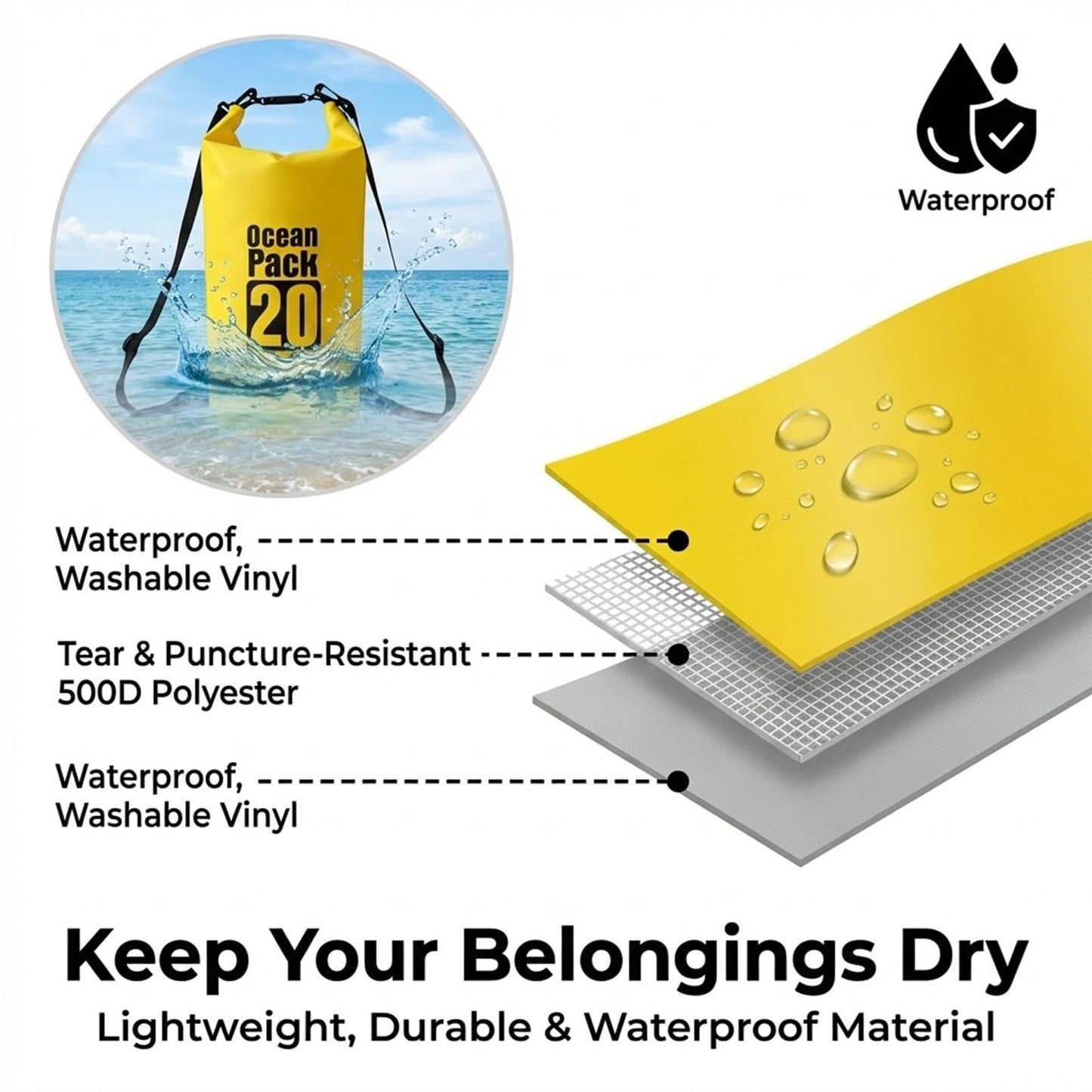 LTMGL Floating Waterproof Dry Bag 5L/10L/15L/20L for women-Lightweight&Small waterproof bags backpack for Kayaking, boating,Camping, Hiking,Paddle boarding with Roll-Top Closure