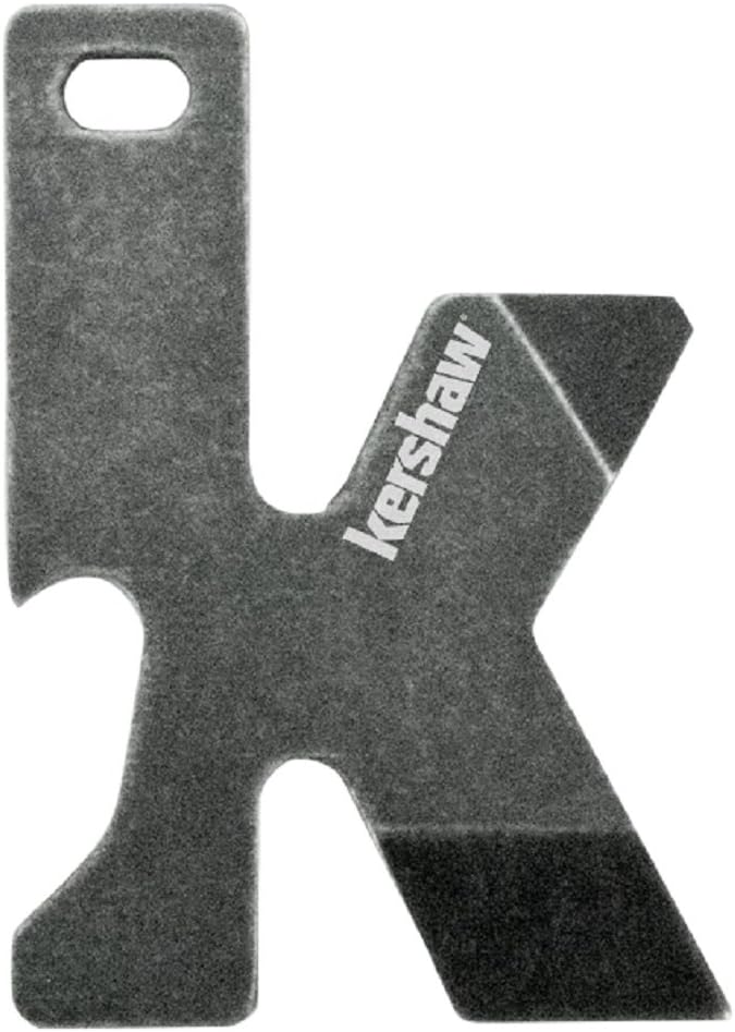 Kershaw K-TOOL Multi-Function Key Ring Tool (KTOOL); 2-Inch High-Performance 3Cr13 Stainless Steel Construction with BlackWash Finish, Bottle Opener, Flathead Screwdriver, and Lanyard Hole, 0.7 OZ