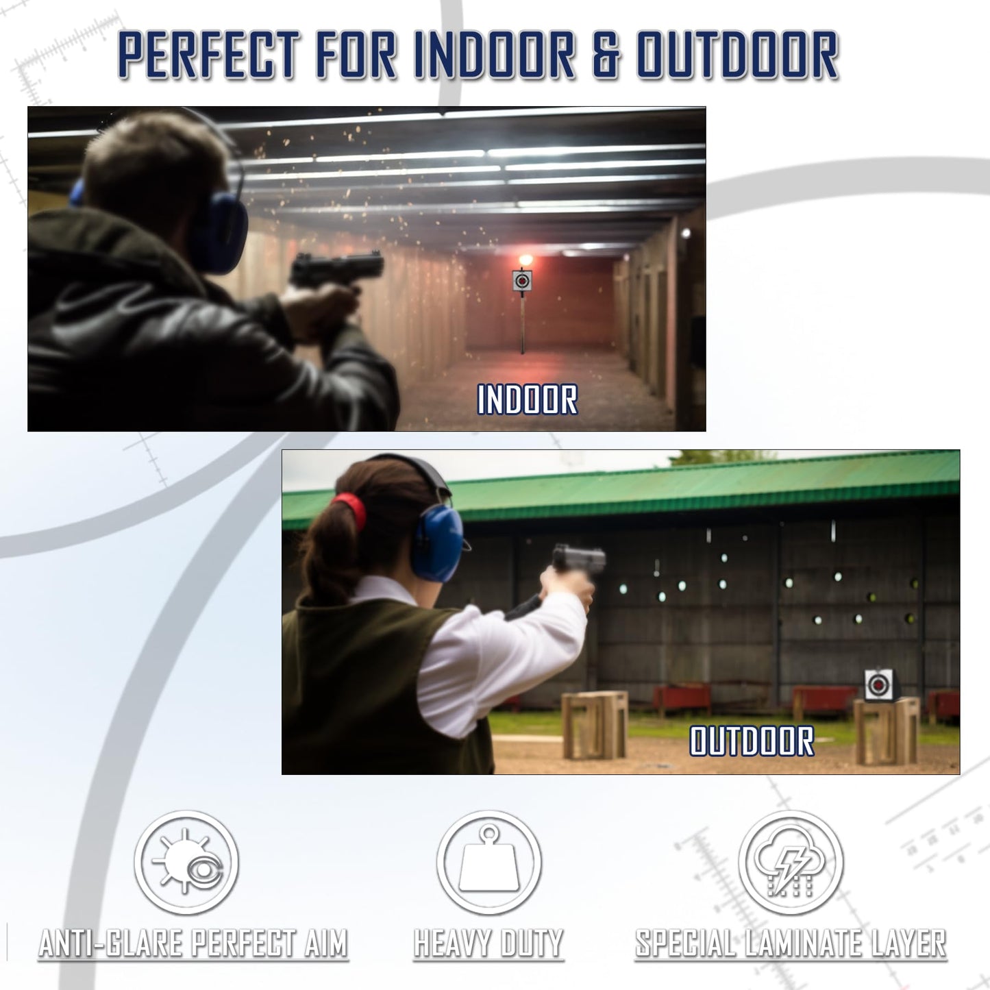 KNINE OUTDOORS Pellet Bullet Trap, 100 Pack 11" X 11" Bullseye Paper Targets, Pellet Gun Targets for Backyard, Bullet Box (Bullet Trap) (Bullet Trap)