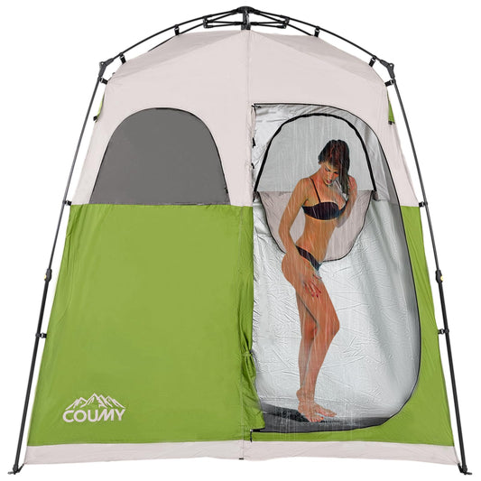 Coumy 2 Rooms Instant Pop-up Camping Shower Tent Privacy Shelter,Portable Outdoor Shower,Changing Room,Sun Shelter for Camping,Beach Hiking,and Fishing