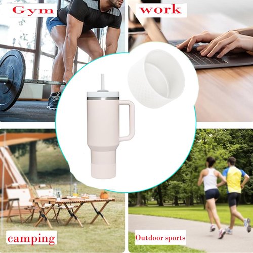 CYADCI Silicone Bottom Boot for 12-24 0Z Bottles,Cup Boot Fits a Variety of Tumblers or Water Bottles with a Base Diameter of 2.95-3.07 Inches.(White)
