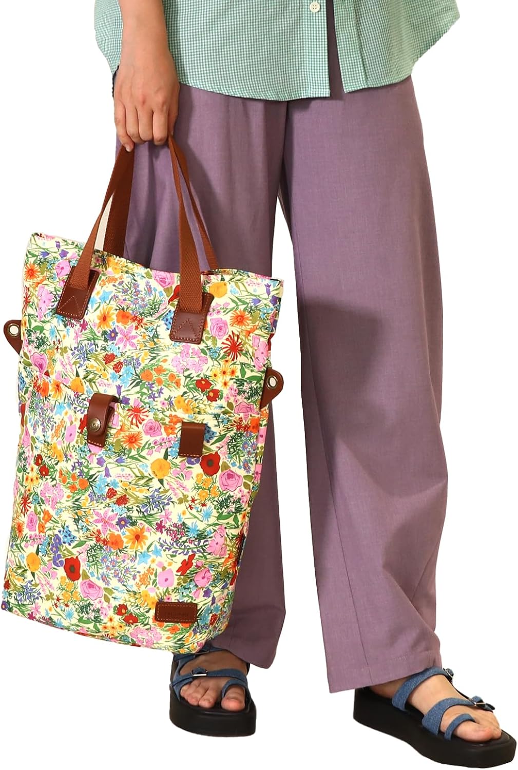 TOURBON Canvas Clip-On Quick-Release Bike Panniers Women's Shoulder Tote Bag