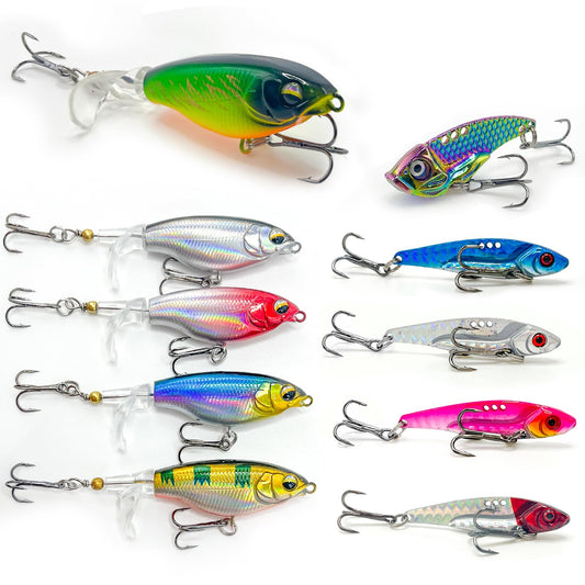 Fishing Lures Kit, 10 PCS Top Water Fishing Lures with Propeller, Soft Plastic Fishing Hooks for Freshwater or Saltwater, 6g and 7g