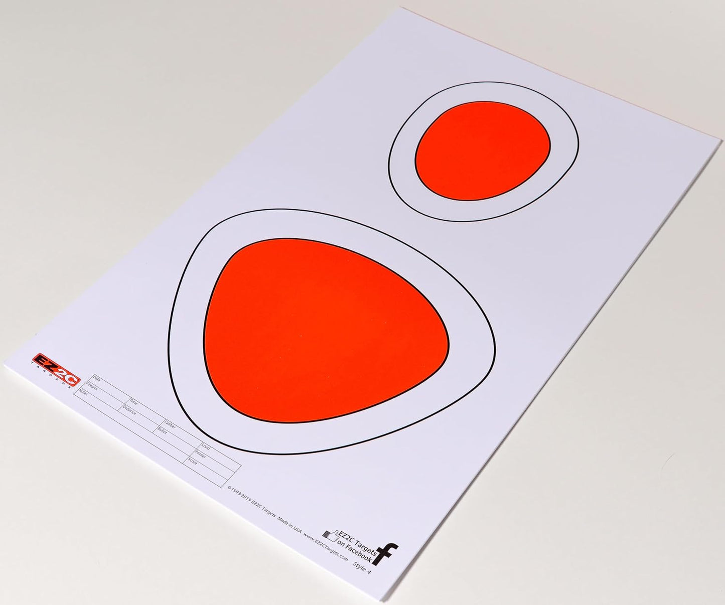 EZ2C Targets Style 4 Head and Center Mass Silhouette Shooting Targets for Gun Range (25 Pack)