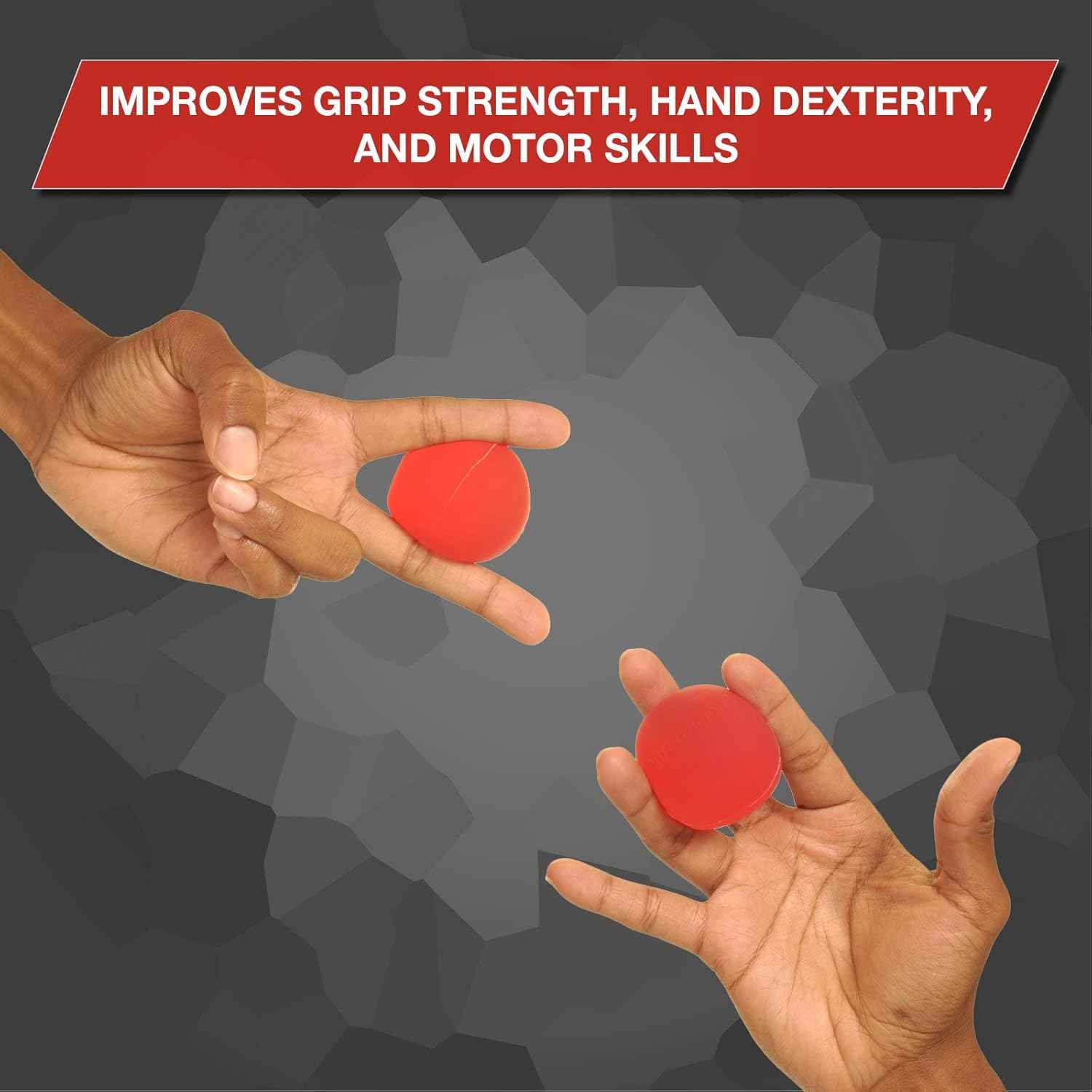 THERABAND Hand Exerciser Squeeze Ball - Grip Strengthening & Flexibility Therapy for Fingers, Wrists & Forearms - Red, Soft, Beginner
