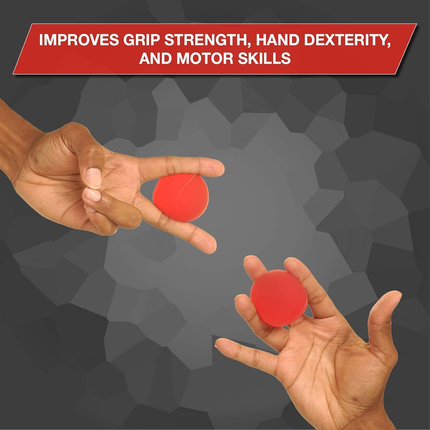 THERABAND Hand Exerciser, Stress Ball For Hand, Wrist, Finger, Forearm, Grip Strengthening & Therapy, Squeeze Ball to Increase Hand Flexibility & Relieve Joint Pain, Red, Soft, Beginner