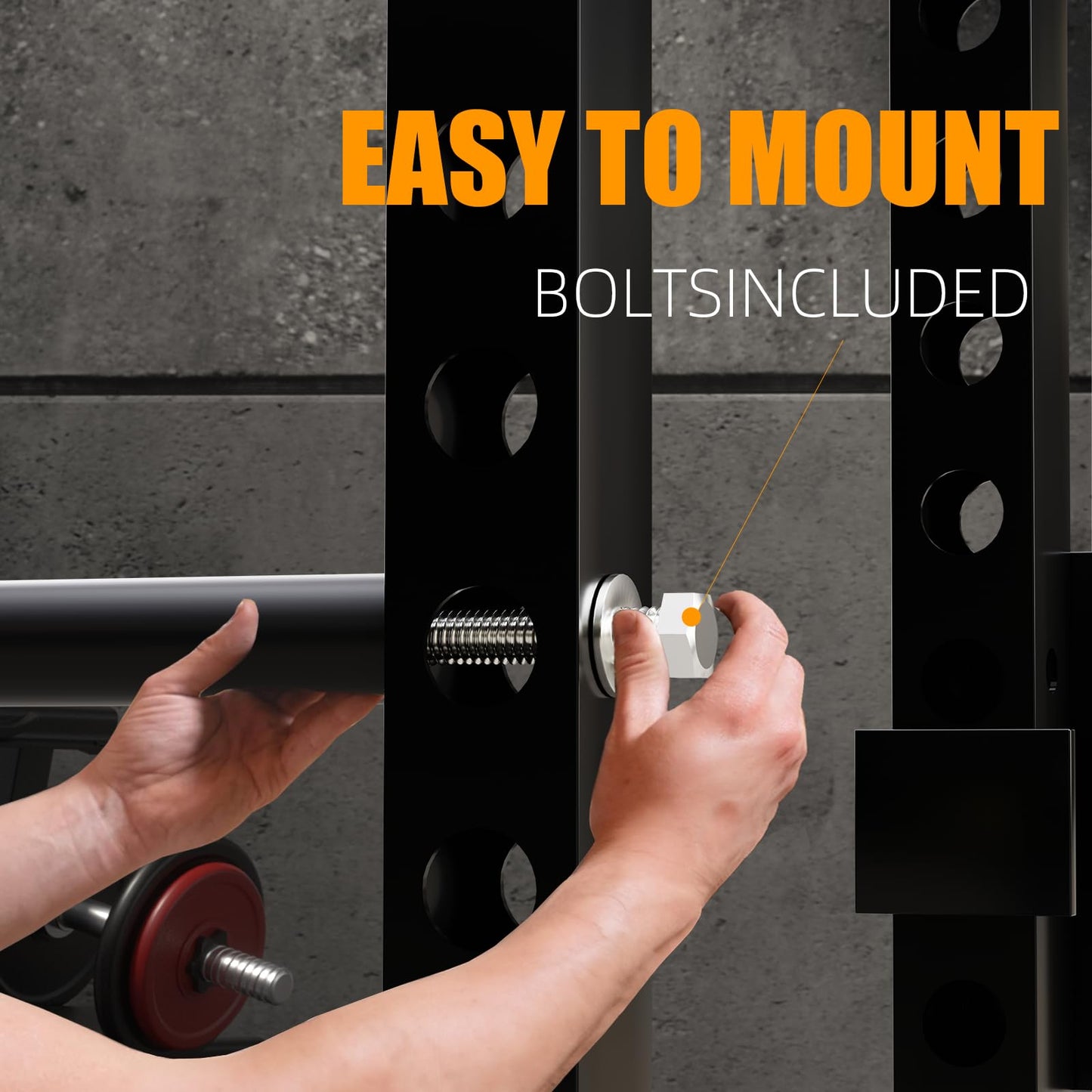 EVERYMATE Weight Plate Holder Power Rack Attachment 2 Inch Olympic Plate Storage Power Squat Rack Holder Weight Plates for 2x2 3x3 2x3 Power Cage Accessories(1" Hole) Weight Plate Rack