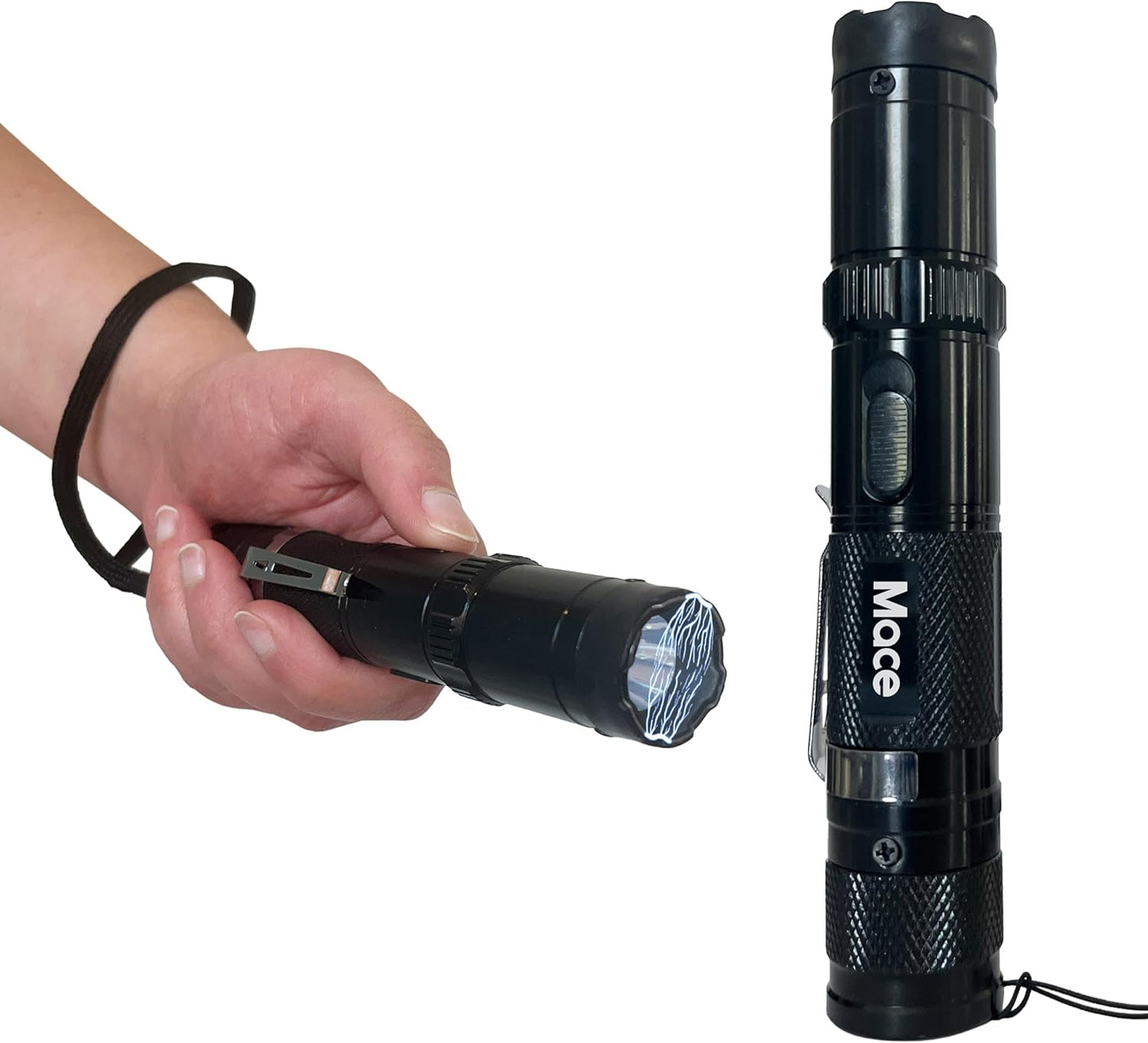 Rechargeable Mace Stun Gun for Self Defense - High Voltage with Bright LED Light