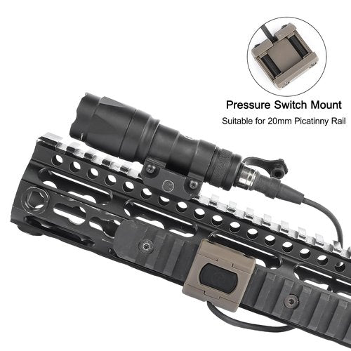 rdzzwxw Remote Pressure Switch for M300 M600 Scout Weapon Light, with Replacement Tactical Flashlight Switch Mount Set for 20mm Picatinny Rail/Mlok/Keymod Rail, Momentary Mode