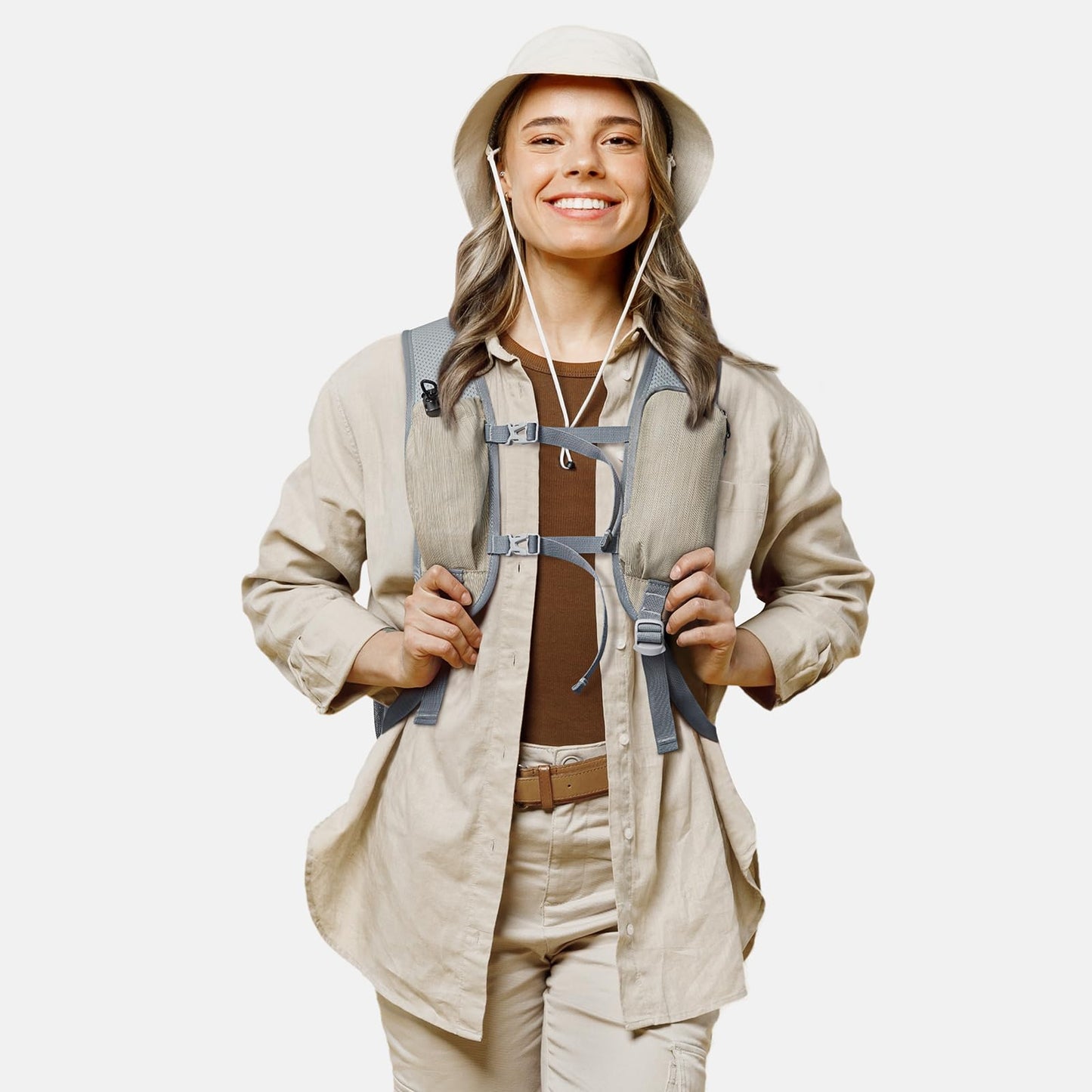 G4Free 15L Hiking Daypack Lightweight Travel Backpack Packable Outdoor Casual Foldable Shoulder Bag (Beige)