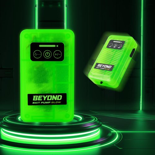 Beyond Bait Pump Rechargeable Aerator - Portable Glow in The Dark Bubbler – 4 Speed Portable Live Bait Aerator with XL Air Stone – Water-Resistant, Keeps Your Bait Alive Longer